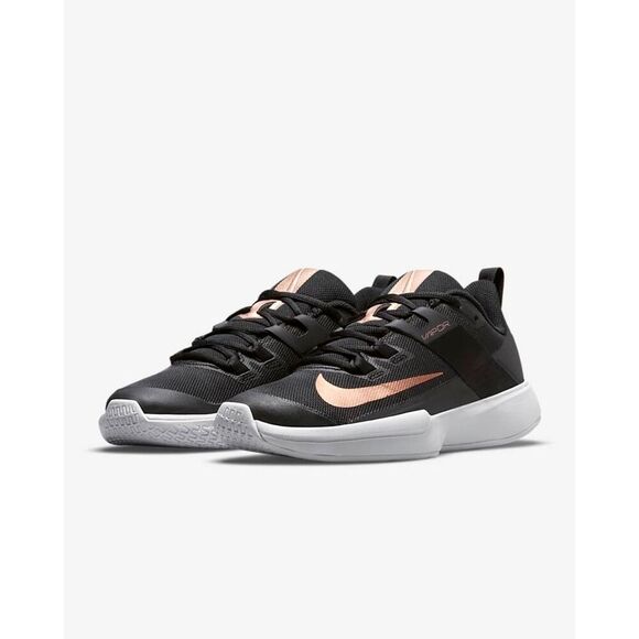 Nike Shoes - Nike Women's Size 8 Court Vapor Light Tennis Shoes Black Gold Athletic Sneakers